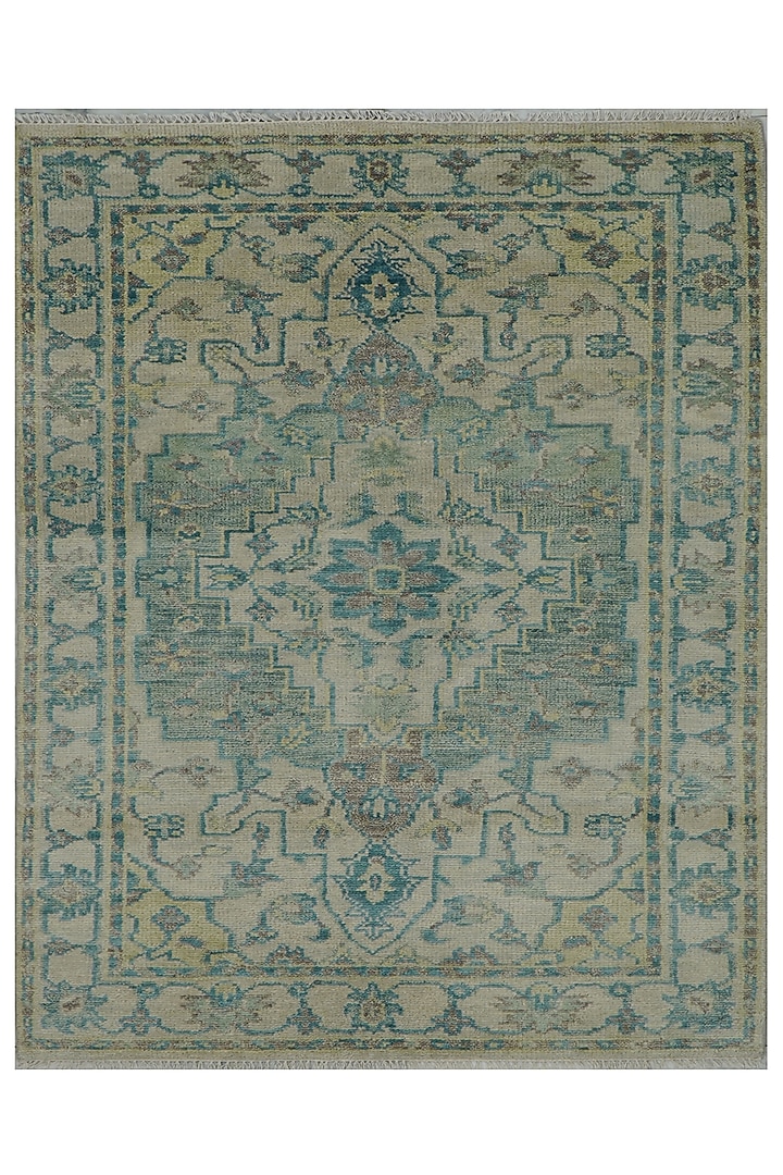 Catalina Green Hand-Knotted Carpet by Knotty Rugs at Pernia's Pop Up Shop