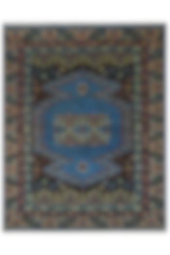 Navy Blue & Grey Hand-Knotted Carpet by Knotty Rugs at Pernia's Pop Up Shop