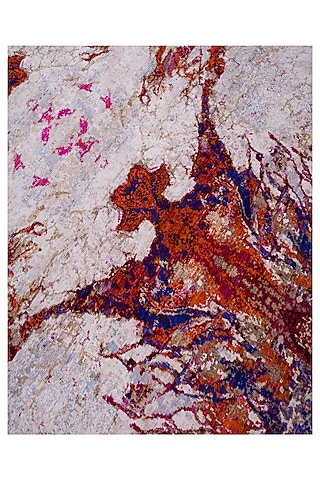 Multi-Colored Pure Silk Hand-Knotted Carpet by Knotty Rugs