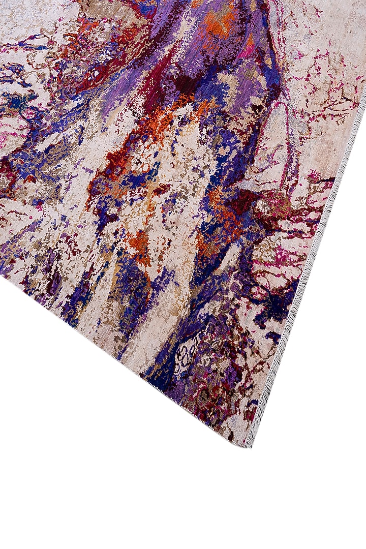Multi-Colored Pure Silk Hand-Knotted Carpet by Knotty Rugs at Pernia's Pop Up Shop