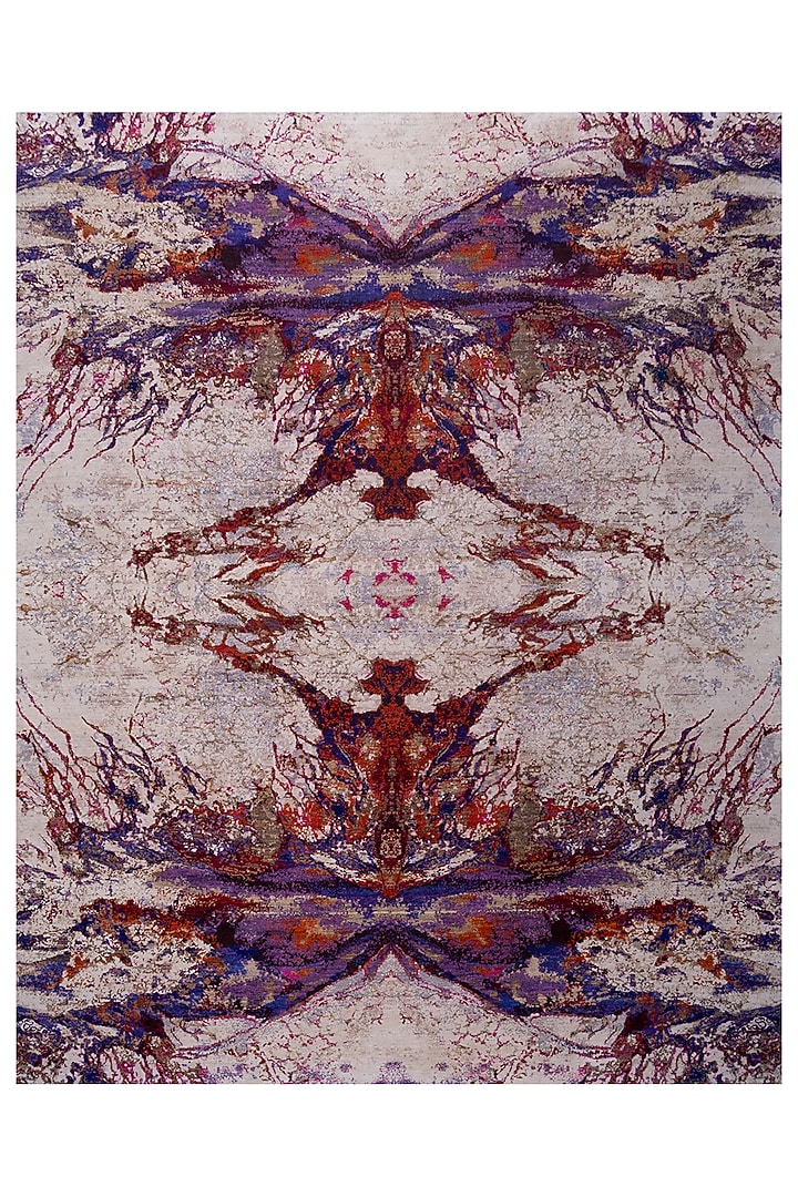 Multi-Colored Pure Silk Hand-Knotted Carpet by Knotty Rugs at Pernia's Pop Up Shop