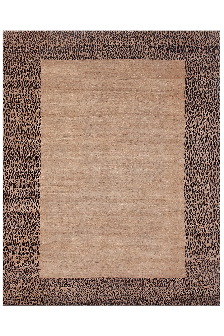 Brown & Beige Hand-Knotted Carpet by Knotty Rugs