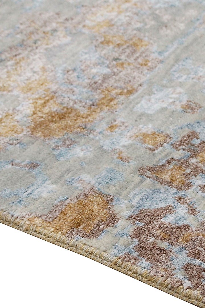 Beige & Powder Blue Hand-Knotted Carpet by Knotty Rugs at Pernia's Pop Up Shop