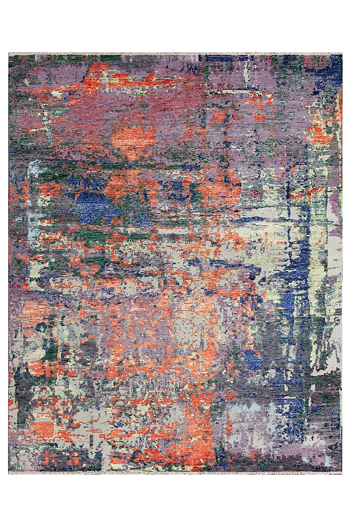 Multi-Colored Handspun New Zealand Wool Hand-Knotted Carpet by Knotty Rugs