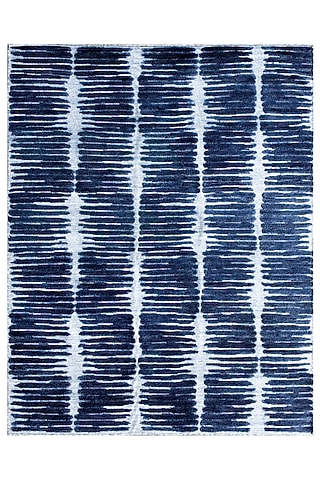 Navy Blue Hand-Knotted Carpet by Knotty Rugs