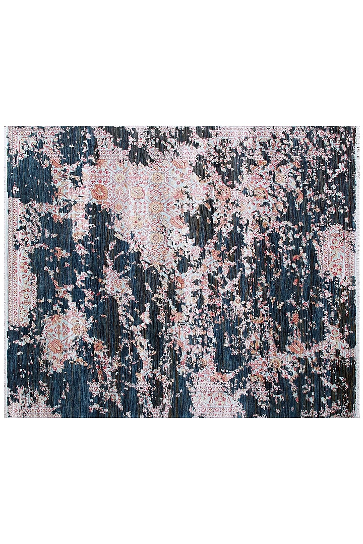 Opal Blue & White Hand-Knotted Carpet by Knotty Rugs