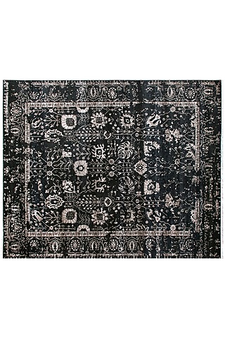 Black & Ivory Hand-Knotted Carpet by Knotty Rugs