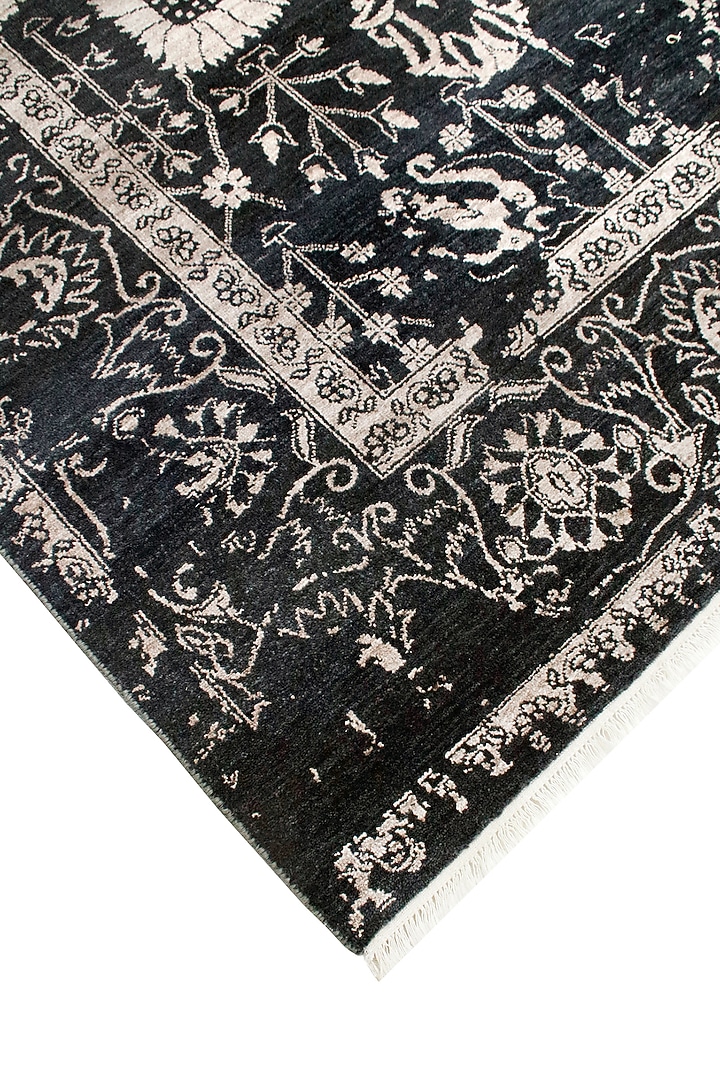 Black & Ivory Hand-Knotted Carpet by Knotty Rugs at Pernia's Pop Up Shop