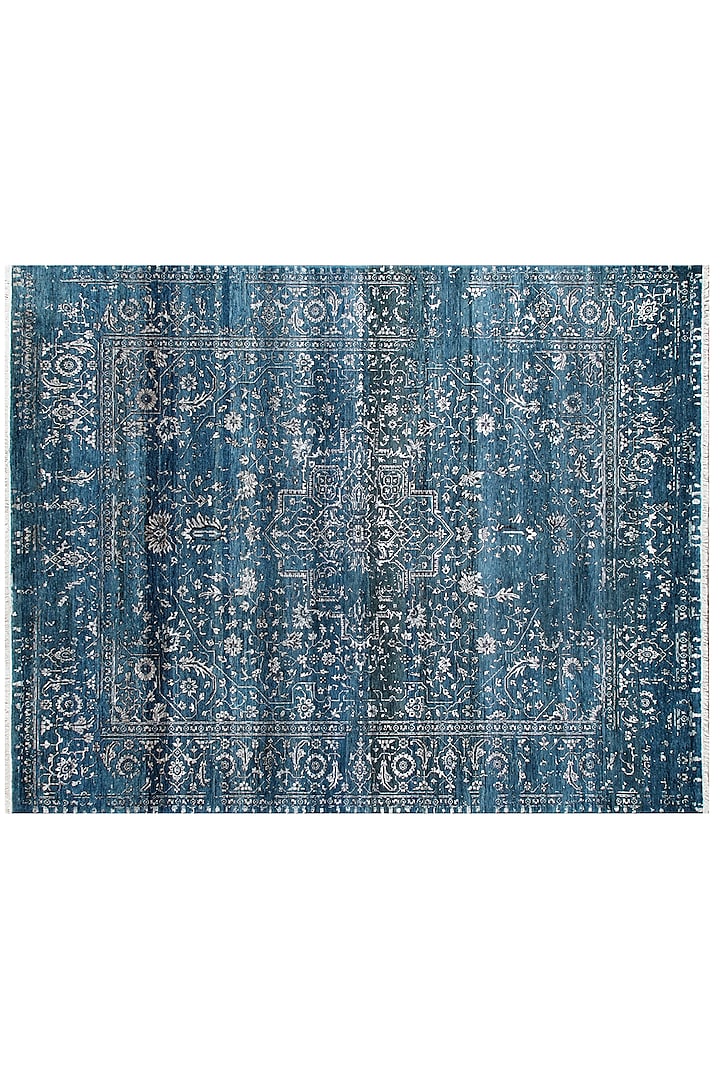 Paisley Blue Hand-Knotted Carpet by Knotty Rugs