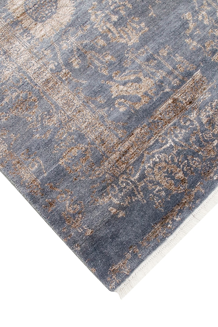 Grey & Gold Hand-Knotted Carpet by Knotty Rugs at Pernia's Pop Up Shop