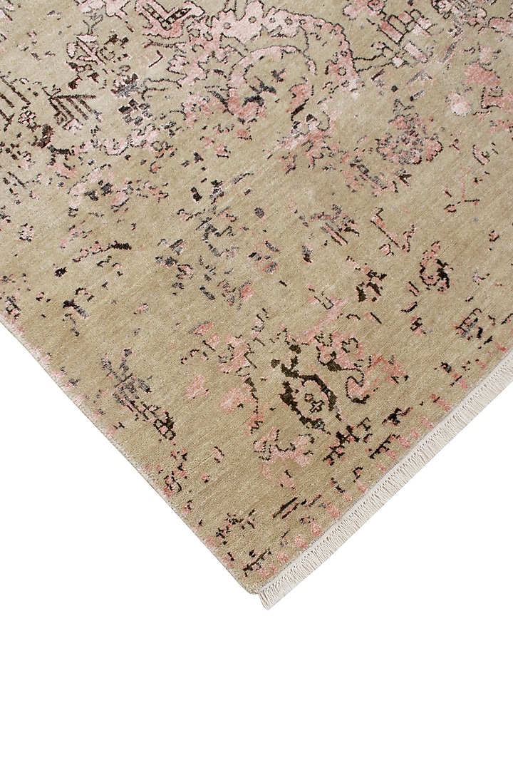 Gold & Blush Pink Hand-Knotted Carpet by Knotty Rugs at Pernia's Pop Up Shop