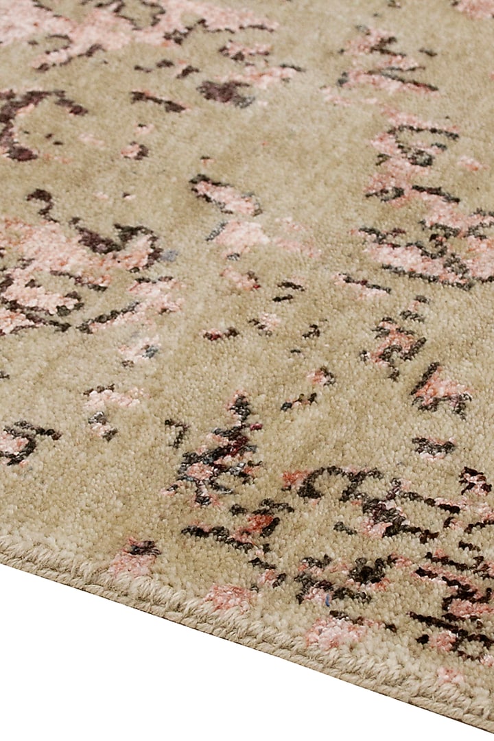 Gold & Blush Pink Hand-Knotted Carpet by Knotty Rugs at Pernia's Pop Up Shop