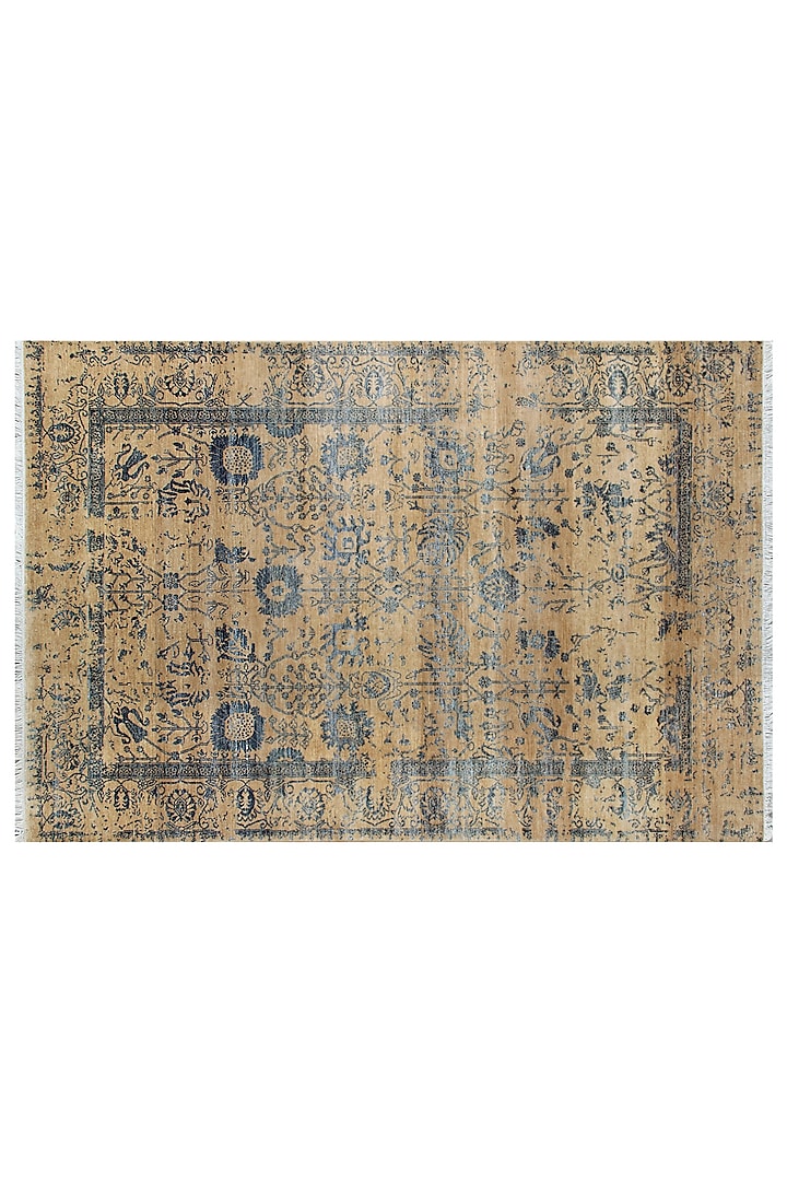Gold & Black Hand-Knotted Carpet by Knotty Rugs