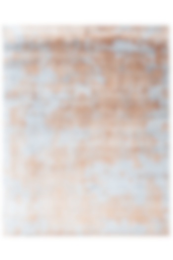 Powder Blue & Beige Hand-Knotted Carpet by Knotty Rugs