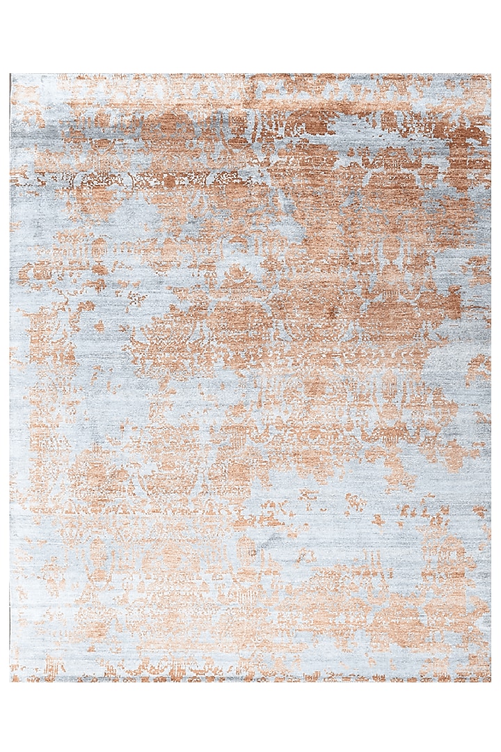 Powder Blue & Beige Hand-Knotted Carpet by Knotty Rugs at Pernia's Pop Up Shop