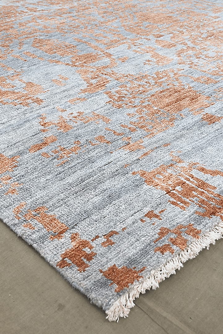 Powder Blue & Beige Hand-Knotted Carpet by Knotty Rugs at Pernia's Pop Up Shop