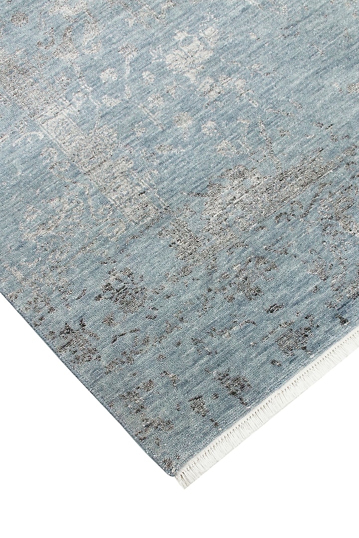 Powder Blue Hand-Knotted Carpet by Knotty Rugs at Pernia's Pop Up Shop