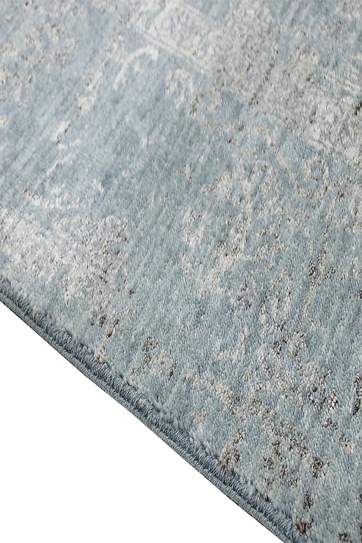 Powder Blue Hand-Knotted Carpet by Knotty Rugs at Pernia's Pop Up Shop