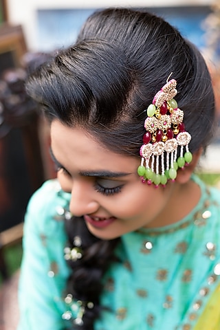 Gold Finish Hand Embroidered Pasa by KANYAADHAN BY DHIRAJAAYUSHI