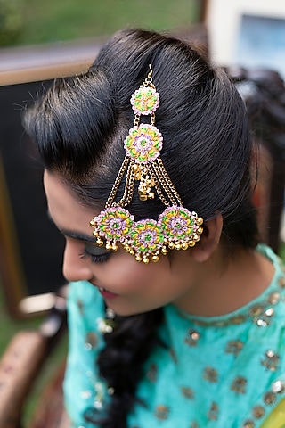 Gold Finish Embroidered Pasa by KANYAADHAN BY DHIRAJAAYUSHI