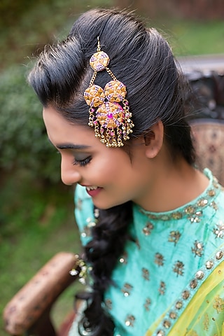 Gold Finish Dabka Embroidered Pasa by KANYAADHAN BY DHIRAJAAYUSHI