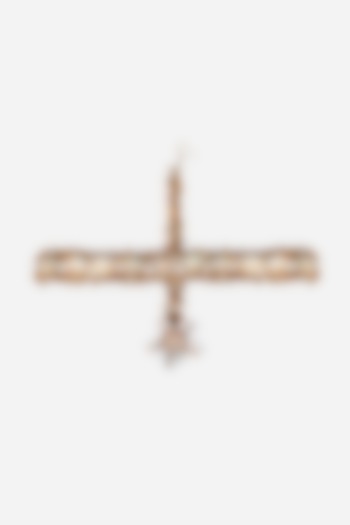 Gold Finish Pearl & Shell Mathapatti by KANYAADHAN BY DHIRAJAAYUSHI at Pernia's Pop Up Shop