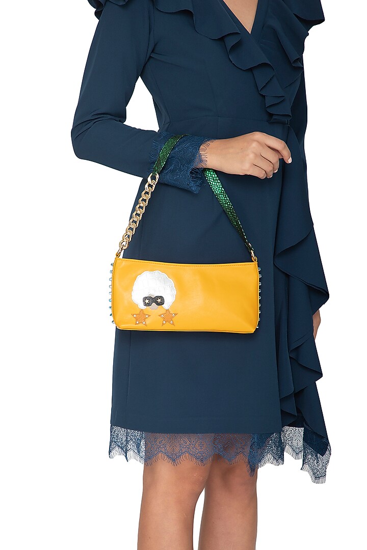 Yellow Handcrafted Shoulder Bag by KNGN at Pernia's Pop Up Shop