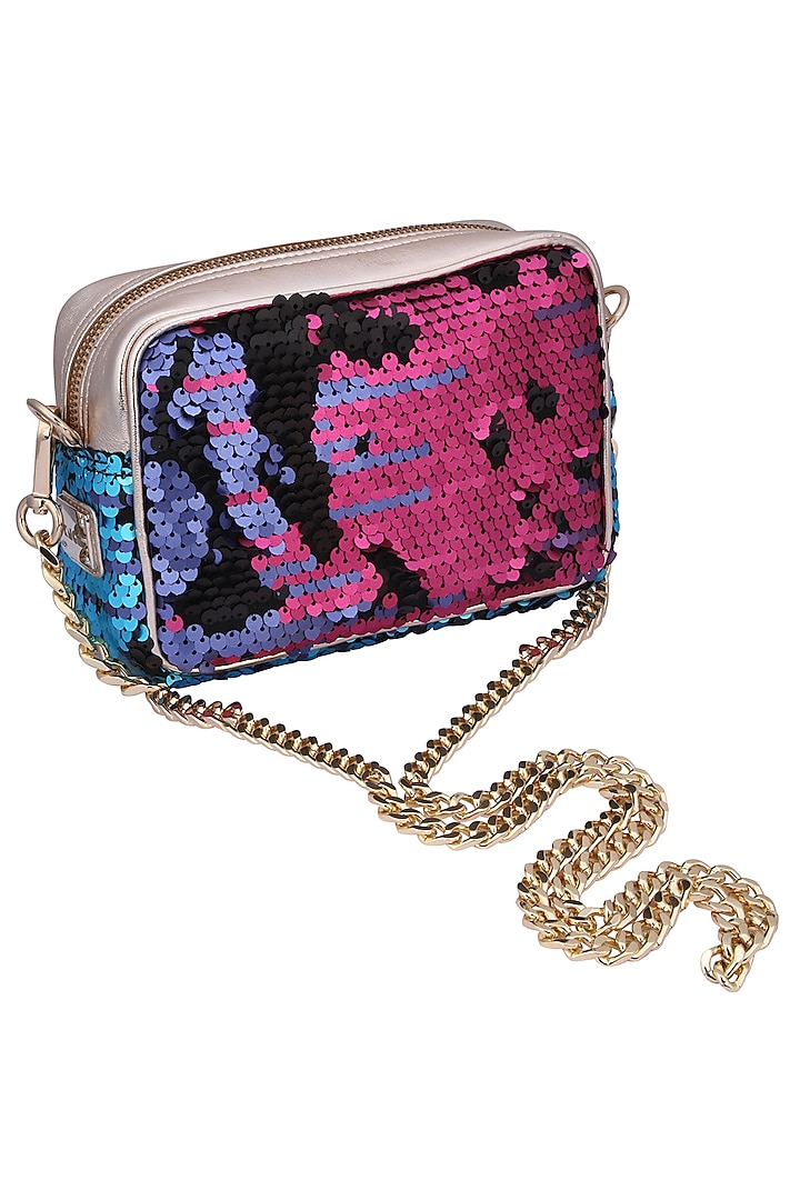 Multi colour embroidered debbie clutch bag by KNGN