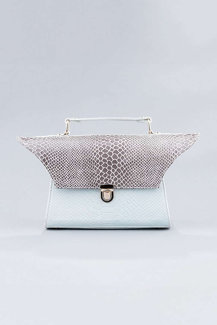 Powder Blue Genuine Leather Handcrafted Handbag by KNGN at Pernia's Pop Up Shop