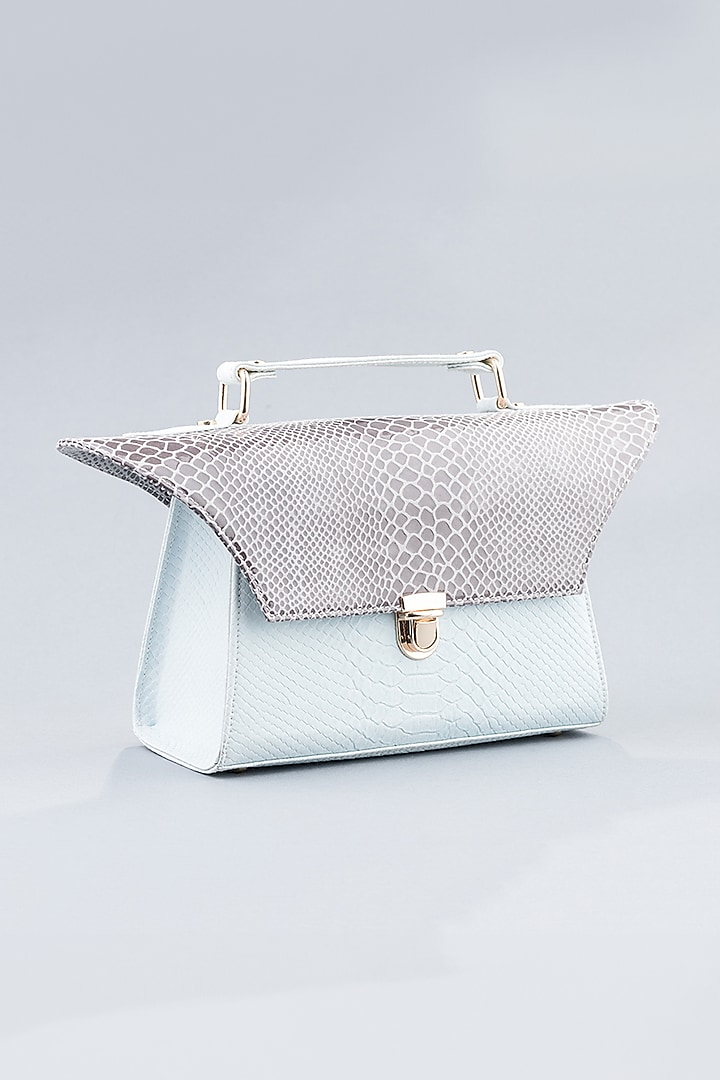 Powder Blue Genuine Leather Handcrafted Handbag by KNGN at Pernia's Pop Up Shop