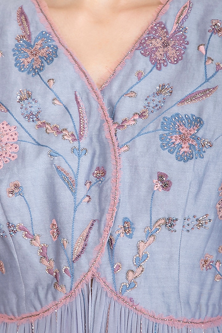 Lilac Embroidered Party Wear Sharara Set by K-ANSHIKA Jaipur at Pernia's Pop Up Shop