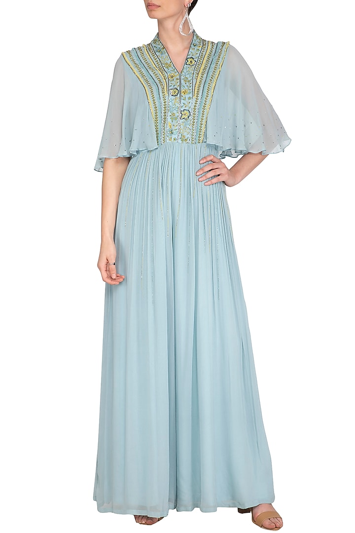 Sage Green Embroidered Jumpsuit by K-ANSHIKA Jaipur at Pernia's Pop Up Shop