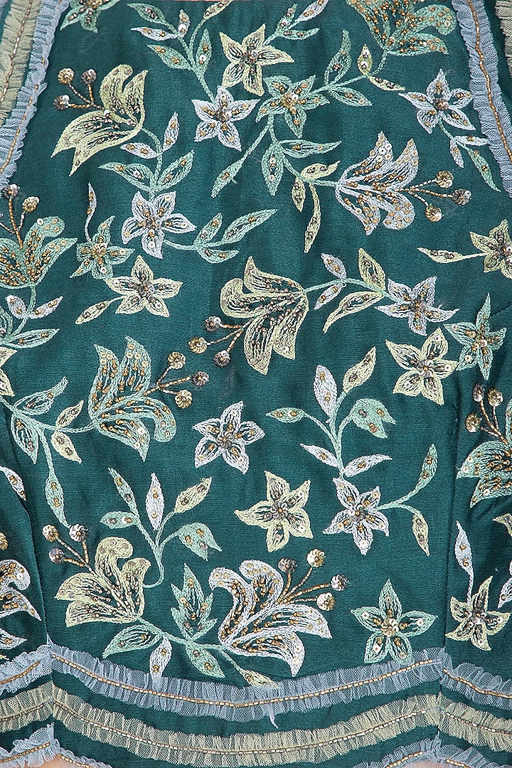 Teal Embroidered Wedding Lehenga Set by K-ANSHIKA Jaipur at Pernia's Pop Up Shop