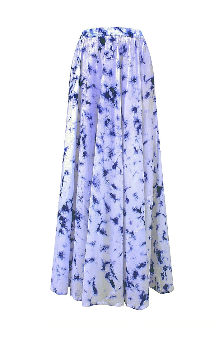 Navy blue gota patti high low kurta with marble dyed skirt available only at Pernia's Pop Up Shop.