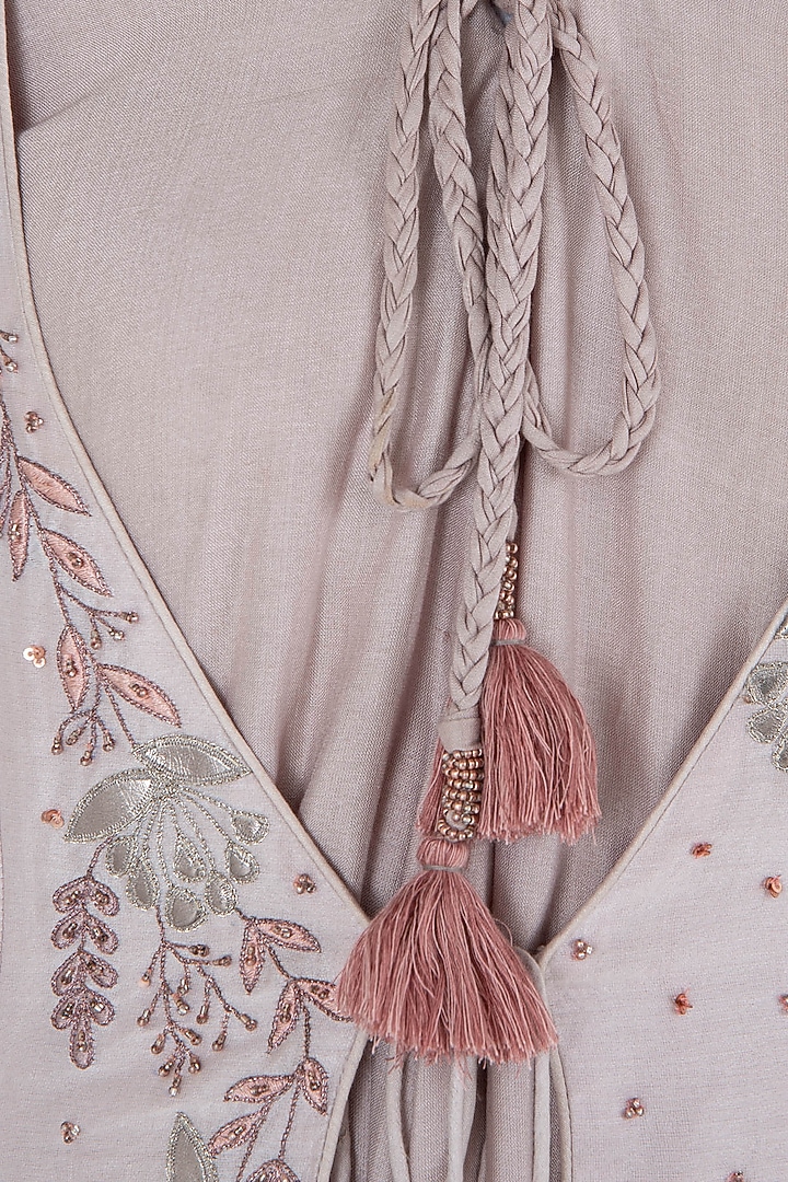 Onion pink embellished dhoti jumpsuit available only at Pernia's Pop Up Shop.