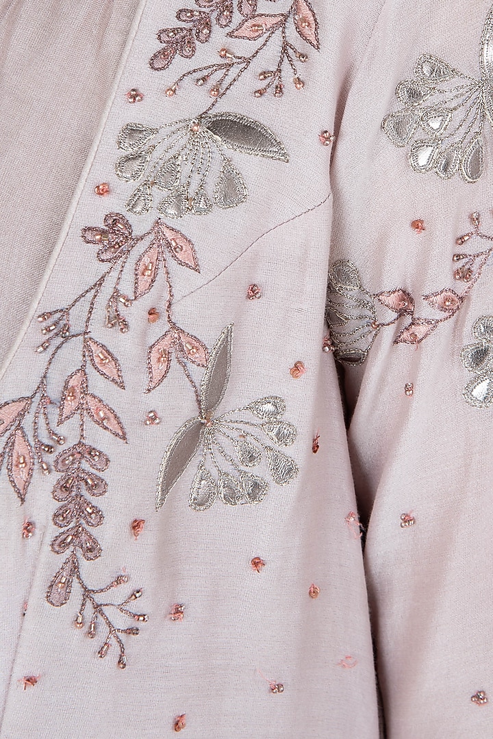 Onion pink embellished dhoti jumpsuit available only at Pernia's Pop Up Shop.