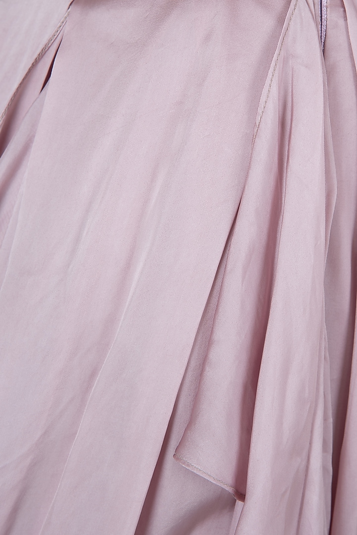 Onion pink embellished crop top with ruffled skirt available only at Pernia's Pop Up Shop.