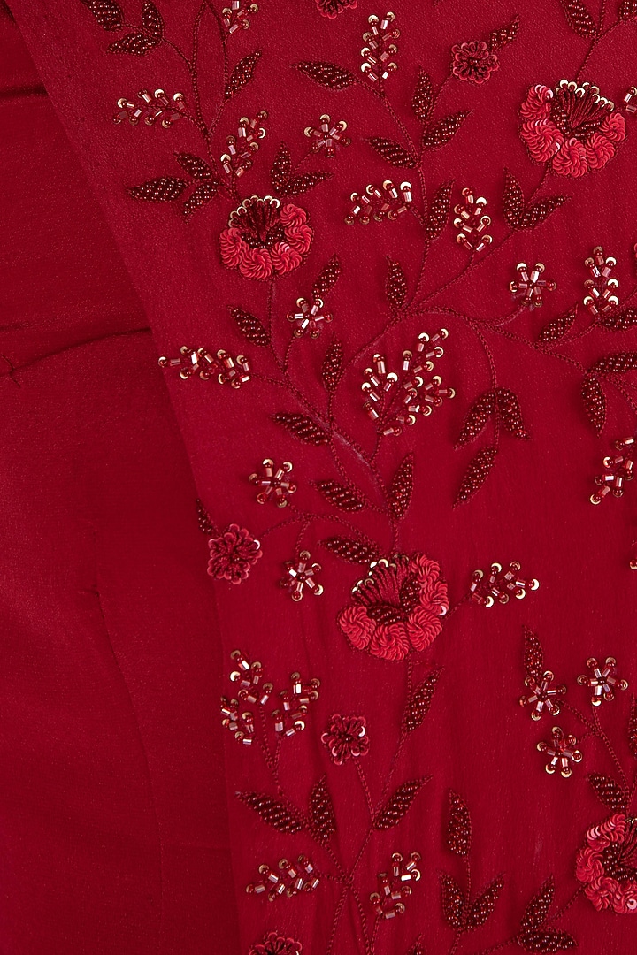 Maroon embellished cowl dress available only at Pernia's Pop Up Shop.