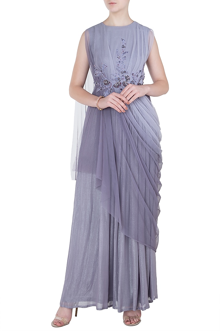 Lilac embellished cowl gown available only at Pernia's Pop Up Shop.