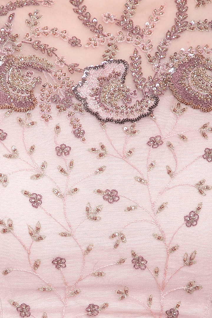 Onion pink embroidered Wedding Lehenga skirt with top by K-ANSHIKA Jaipur at Pernia's Pop Up Shop