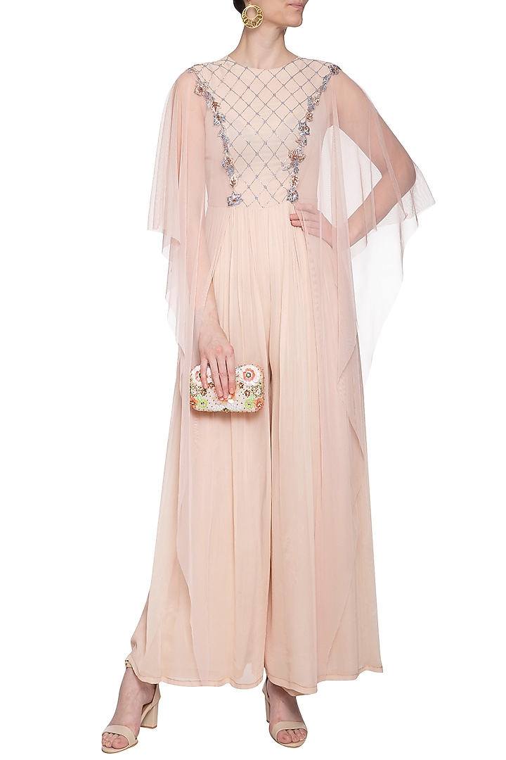 Apricot embroidered jumpsuit by K-ANSHIKA Jaipur at Pernia's Pop Up Shop