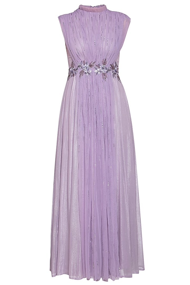 Lilac embroidered gathered gown by K-ANSHIKA Jaipur at Pernia's Pop Up Shop