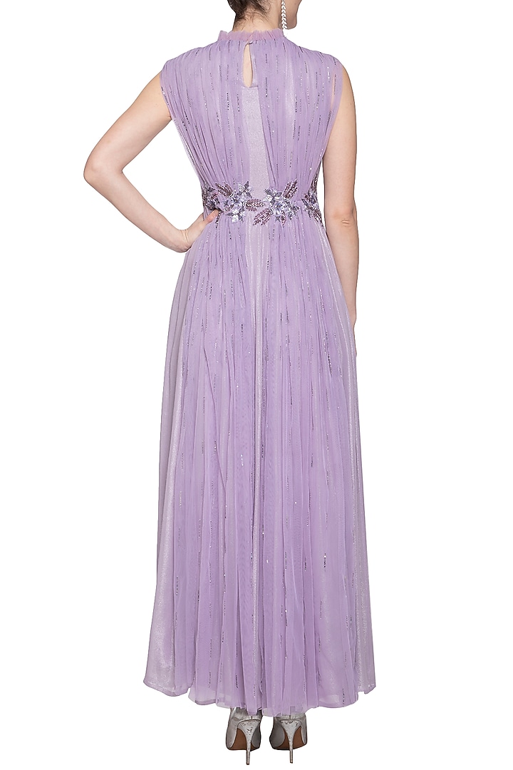 Lilac embroidered gathered gown by K-ANSHIKA Jaipur at Pernia's Pop Up Shop