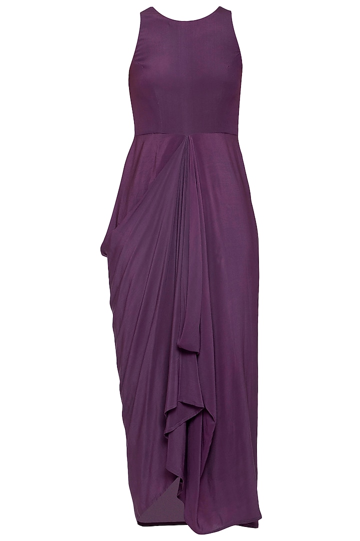 Violet Cocktail Dress with draped jacket by K-ANSHIKA Jaipur at Pernia's Pop Up Shop
