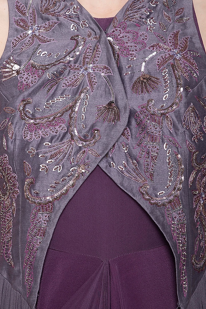 Violet Cocktail Dress with draped jacket by K-ANSHIKA Jaipur at Pernia's Pop Up Shop