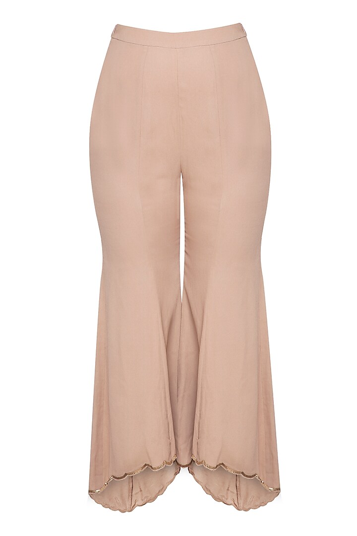 Beige embroidered wrap top with pants by K-ANSHIKA Jaipur at Pernia's Pop Up Shop