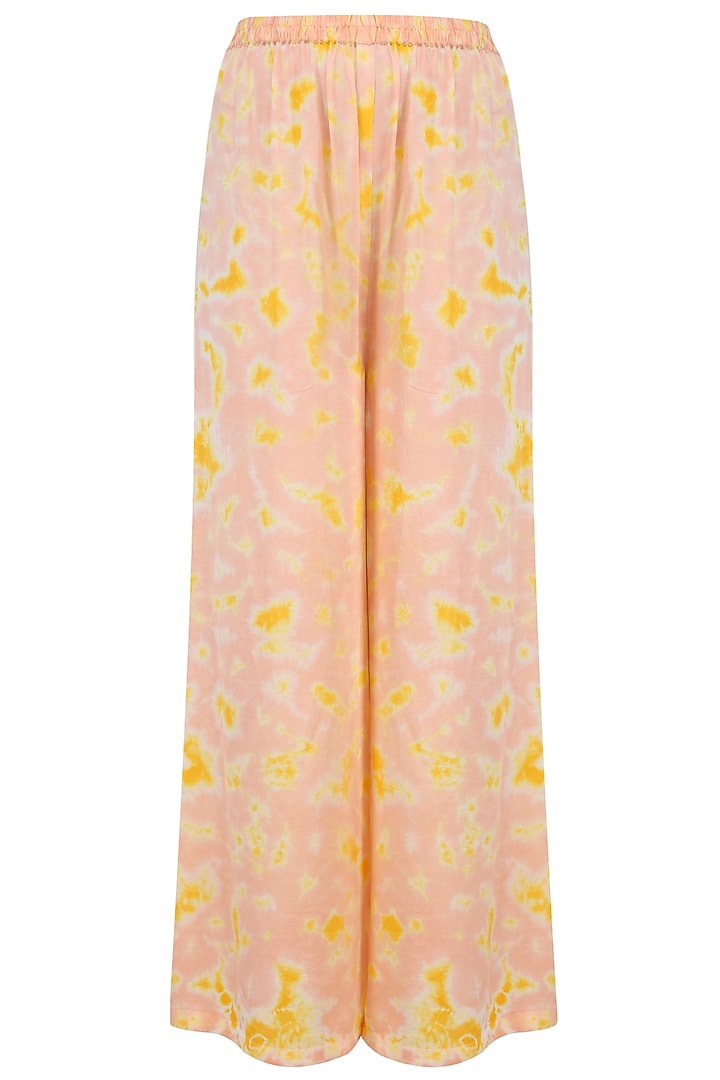 Peach gota patti work kurta set with palazzo pants available only at Pernia's Pop Up Shop.
