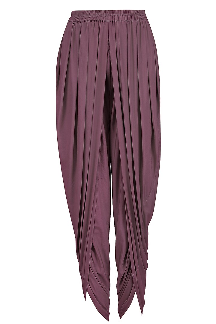 Dark grey thread embroidered kurta with dhoti pants available only at Pernia's Pop Up Shop.
