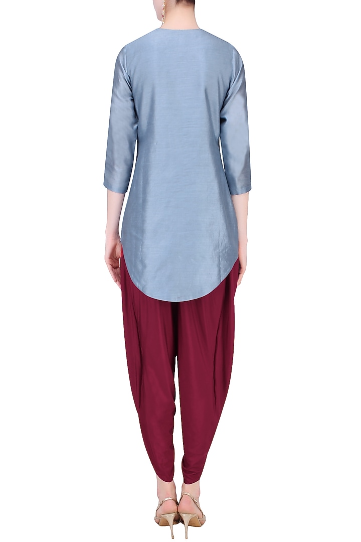 Grey gota patti work kurta with dhoti pants available only at Pernia's Pop Up Shop.