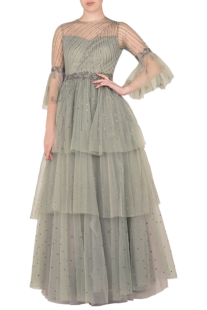 Green net layered gown available only at Pernia's Pop Up Shop.